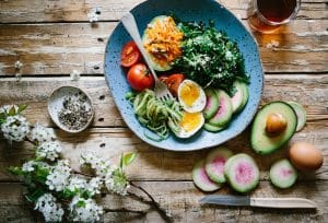 A plate of healthy foods